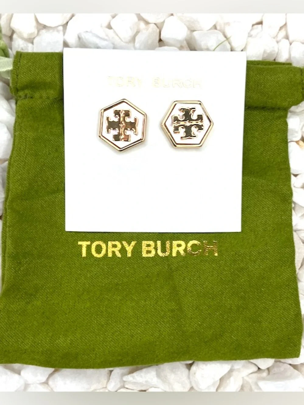 Tory Burch hexagon stud